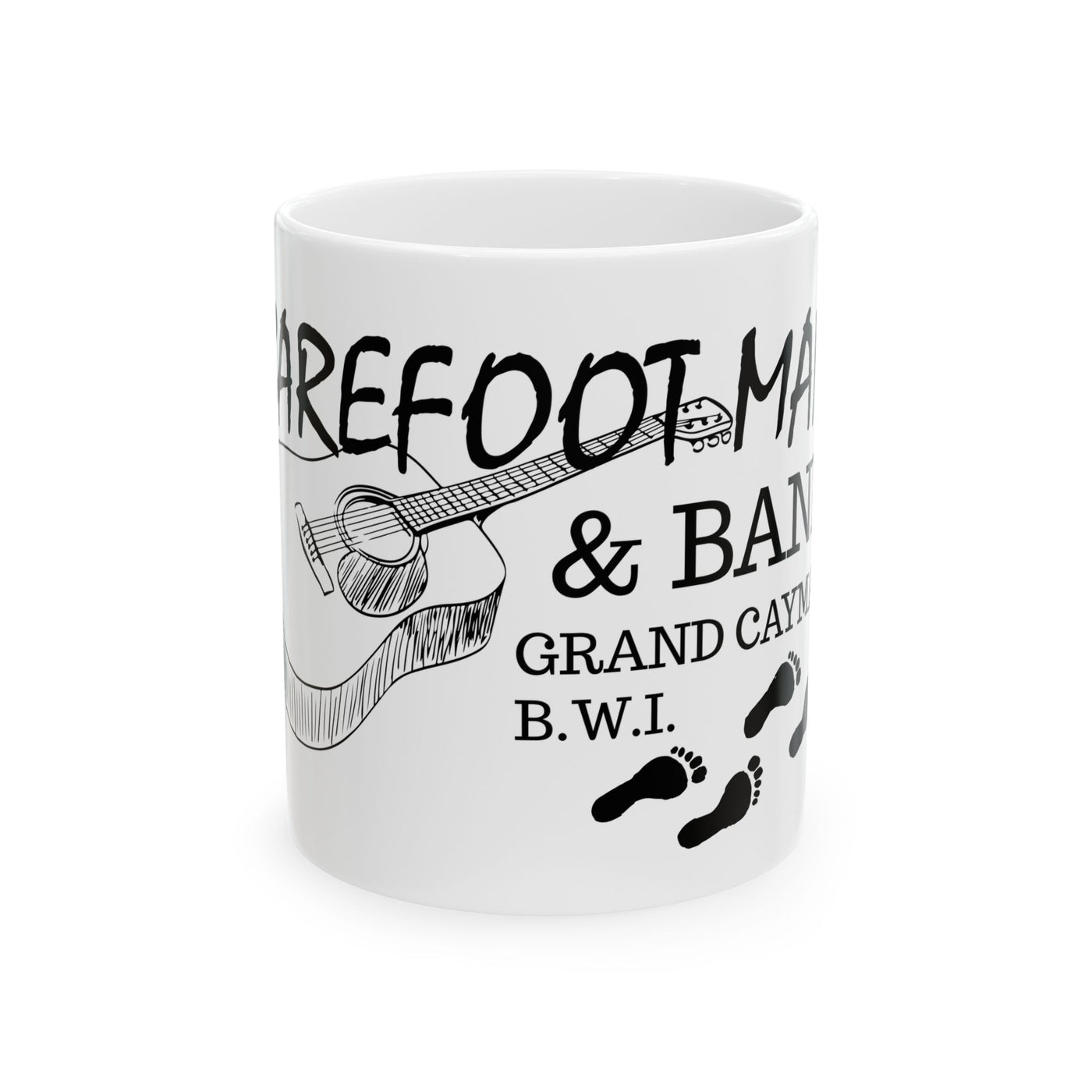 Retro Barefoot Man & Band Ceramic Mug - Jeff's Dive Shop - 11oz & 15oz Options