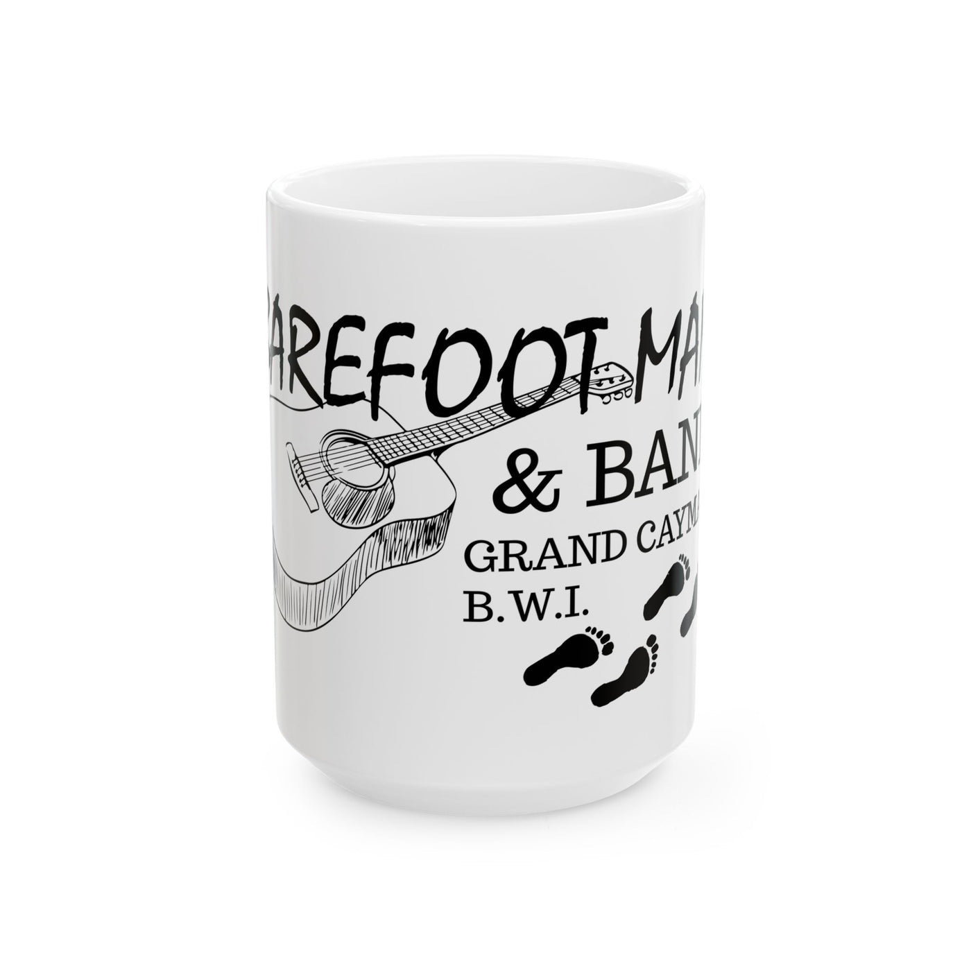 Retro Barefoot Man & Band Ceramic Mug - Jeff's Dive Shop - 11oz & 15oz Options