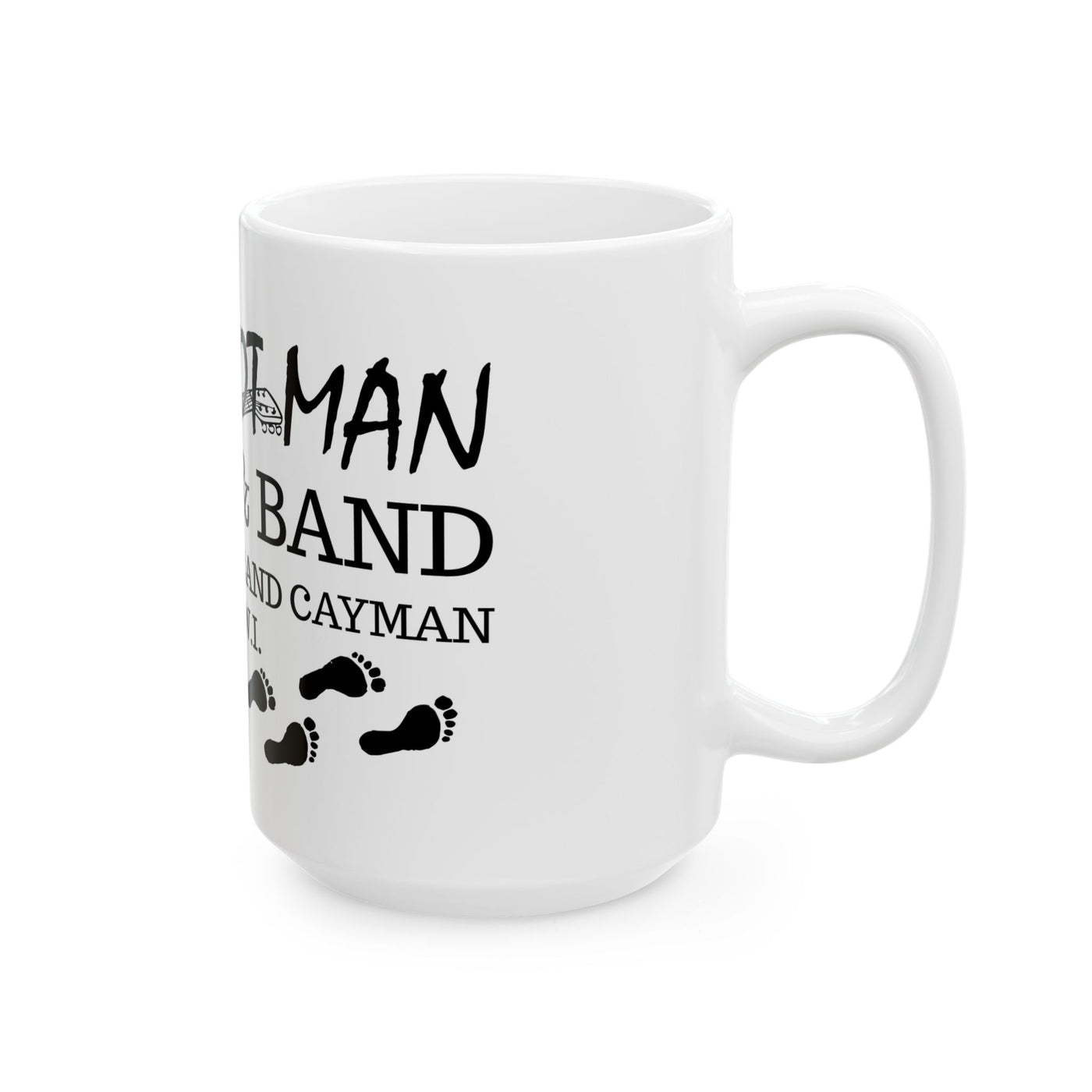 Retro Barefoot Man & Band Ceramic Mug - Jeff's Dive Shop - 11oz & 15oz Options